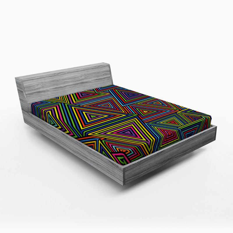 Microfiber Geometric Fitted Sheet, Full Fitted Sheet