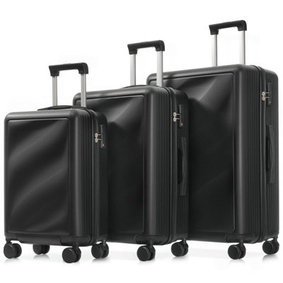 Ensemble de bagage 3 pièces, valises durables en ABS léger avec roues pivotantes et serrure TSA, bagages de cabine et bagages de cabine (20 po / 24 po / 28 po)