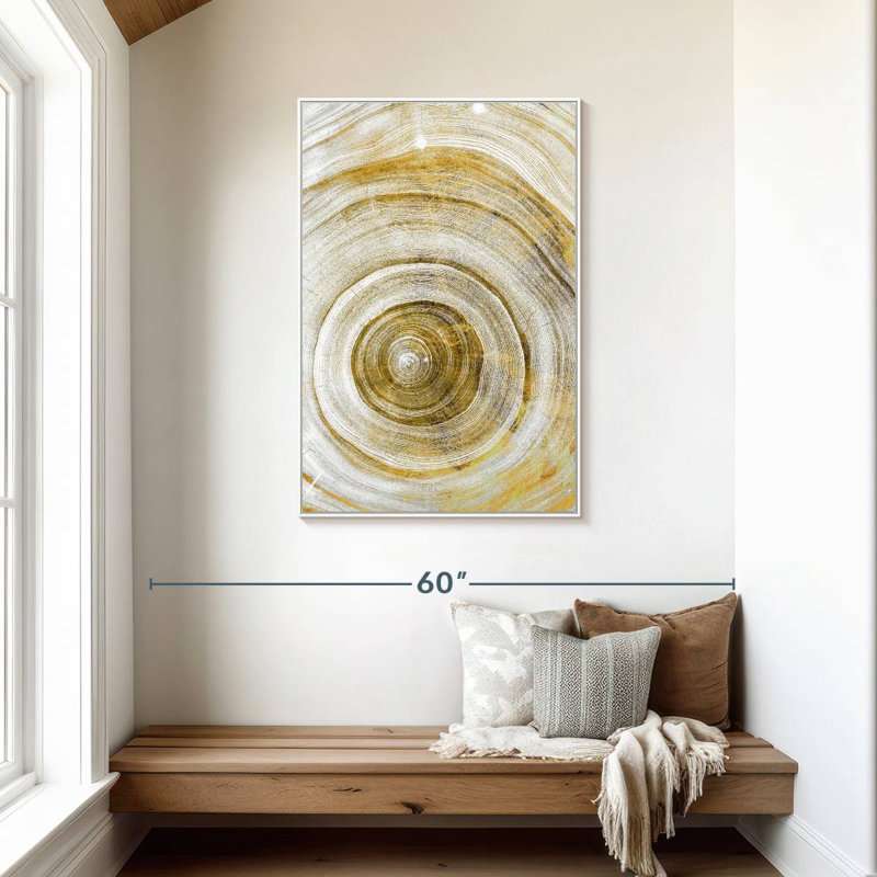 Tree Rings Molinari Geometric, Floating Frame White, 29" x 43"