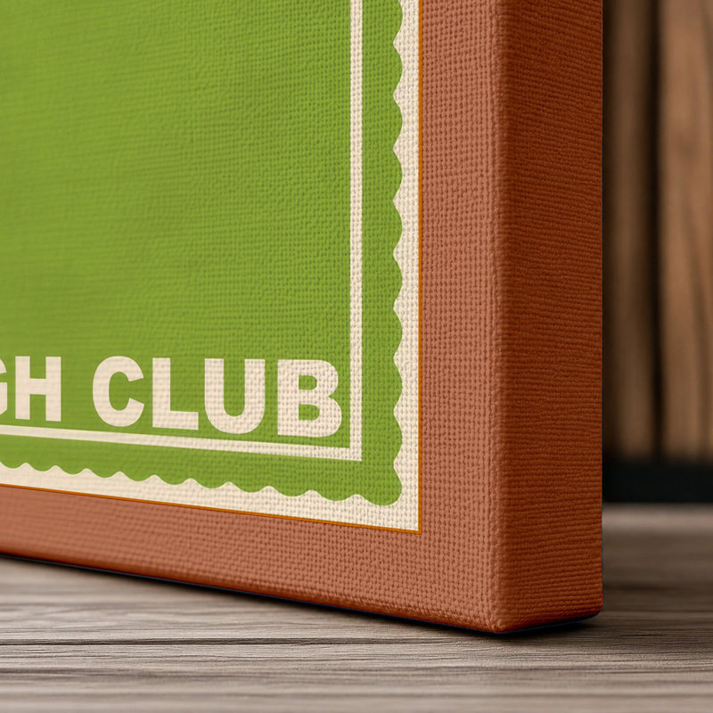 Mile High Club Retro - Wrapped Canvas, 36x24 - 91.4 x 61.0 cm, Terracotta Border