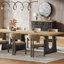 Table de salle à manger 71 po moderne avec cadre en métal robuste, mobilier haut de gamme haut de gamme-1254880960