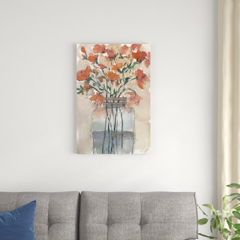 Fleurs dans un pot II, H 30 po x l 20 po