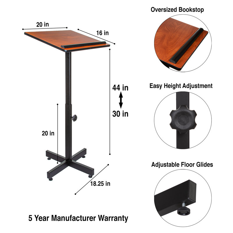 Graham Adaptable Lectern, Cherry, Red Wood