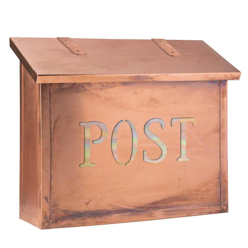 Classic Brass Wall Mounted Mailbox, Architectural Bronze, Gold Iridescent