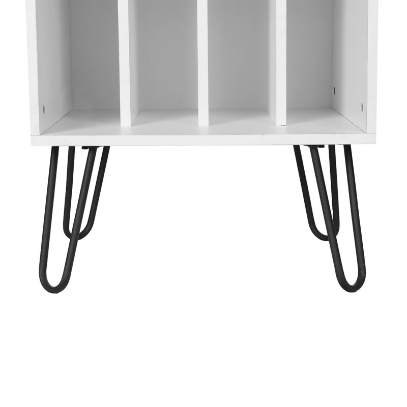 Audio Rack with 2 Open Shelves, White