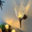 Applique murale traditionnelle en bronze et laiton pour bougie chauffe-plat, avec verre en cristal transparent, hauteur 29,8 cm (11,75 po).