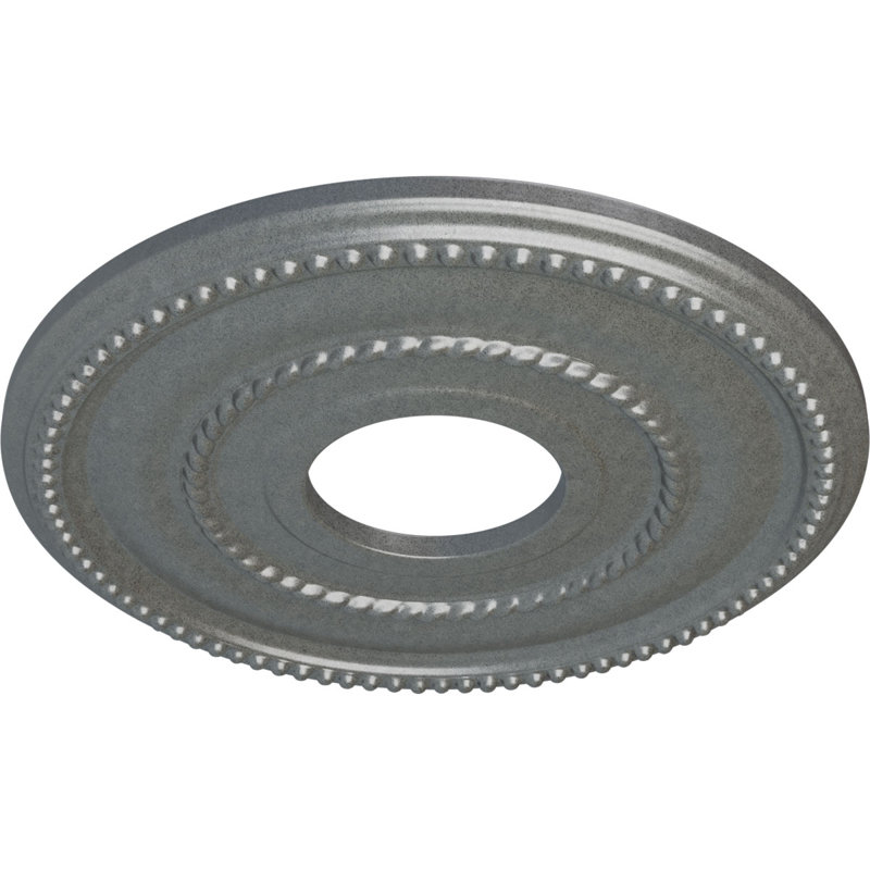 Médaillon de plafond Endurathane Valeriano, DE 12 1/8 po x P 3 5/8 po x P 3/4 po (convient aux auvents jusqu'à 6 1/4 po), finition platine peinte à la main