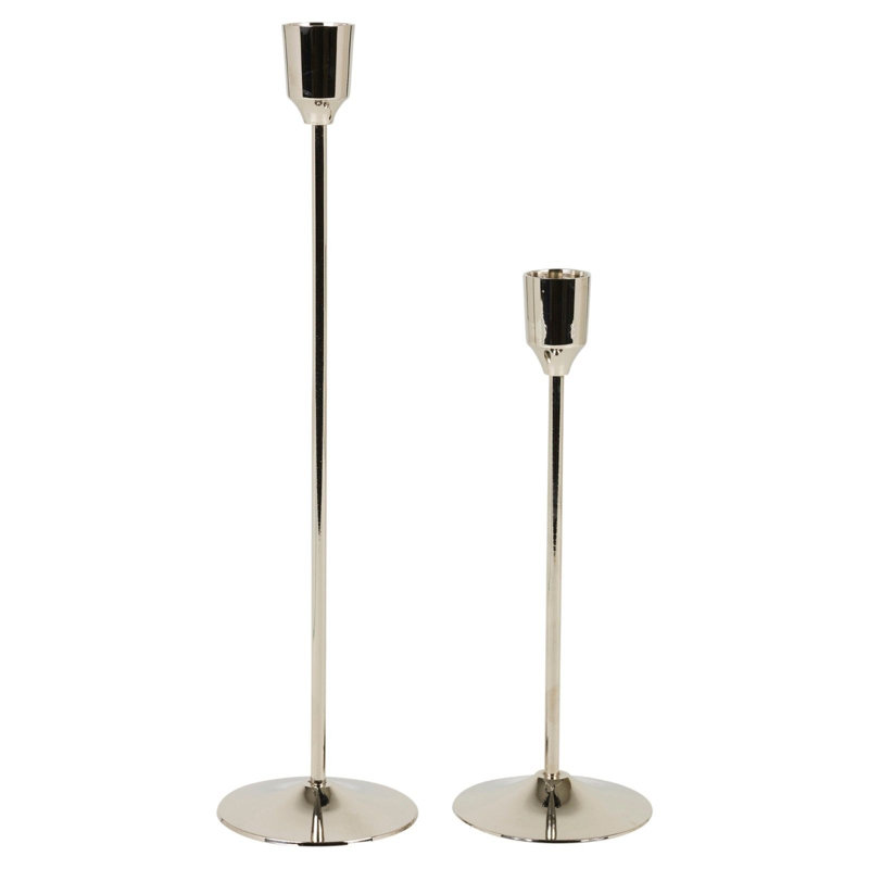 Metal Candlestick, 30cm H x 7.5cm W x 7.5cm D
