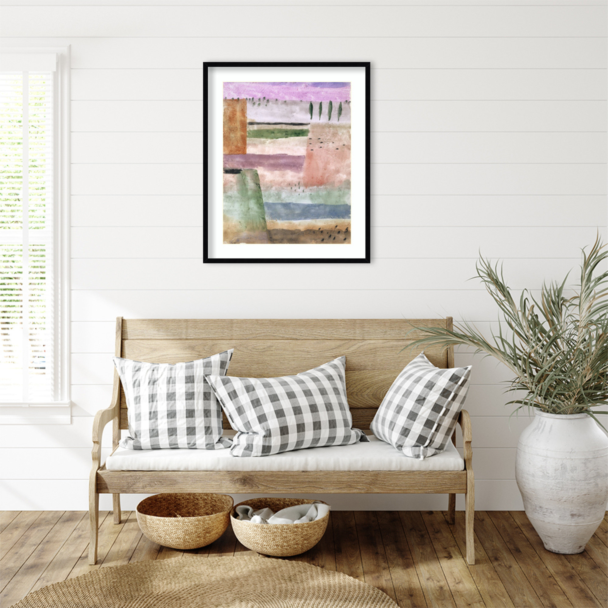 Landscape with Poplars by Paul Klee Wood Framed Wall Art Print, Black , 33" H x 28" W