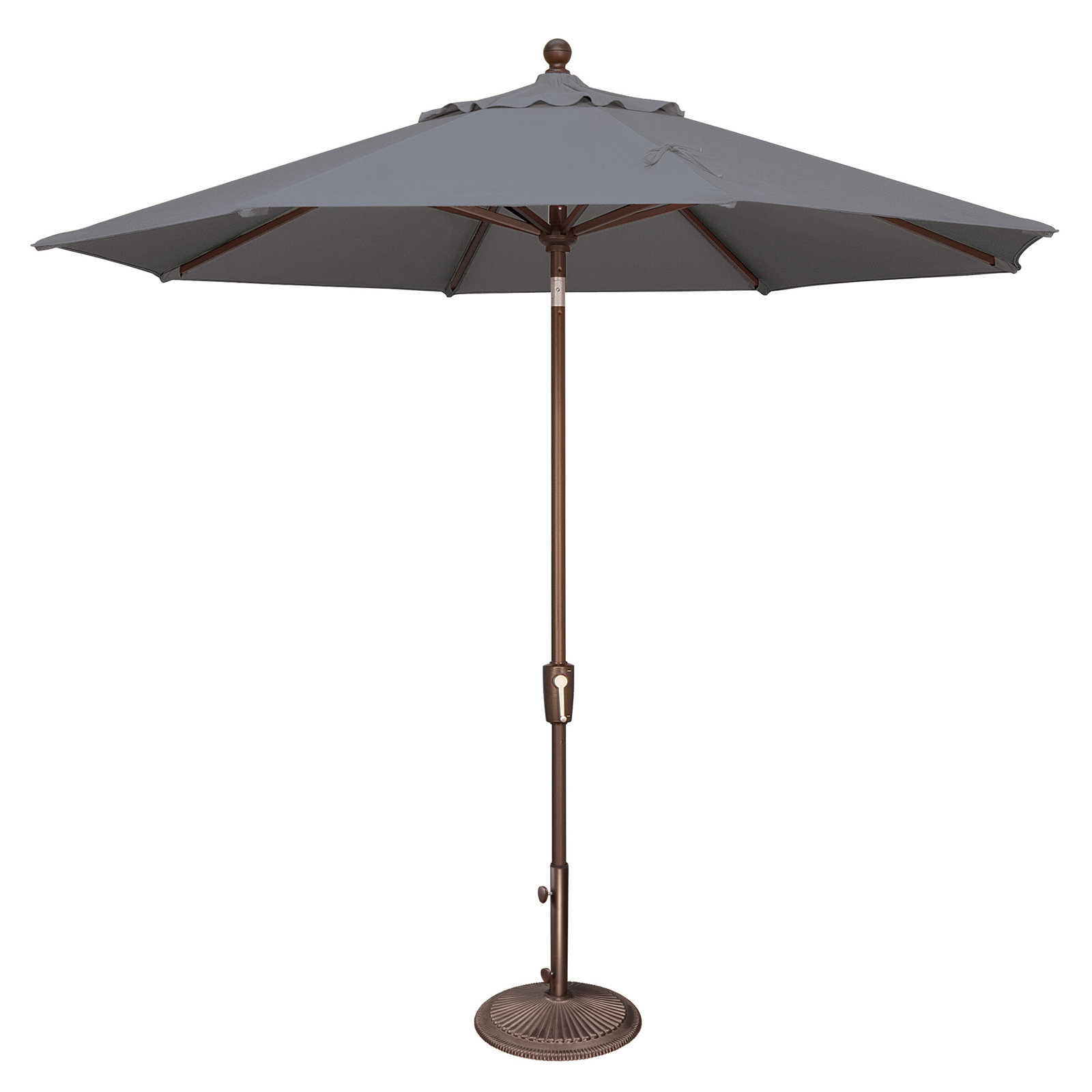 Canela 108'' Market Olefin Umbrella, Bronze, Canvas Charcoal Sunbrella® Canvas