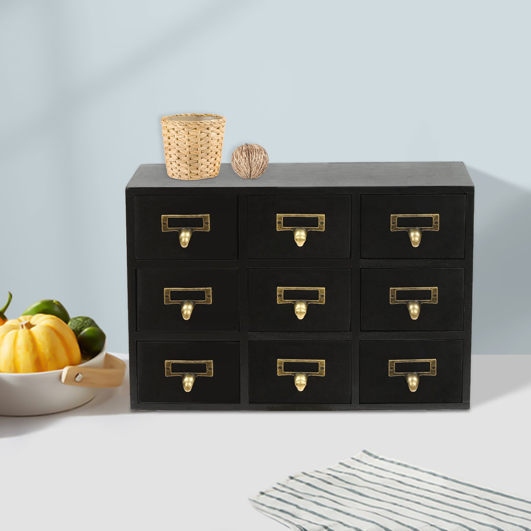 Shurma Wood Stackable Desk Organizer with Drawers Mercer41