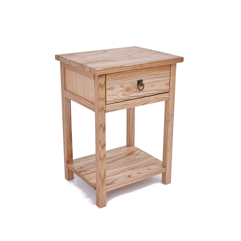 Adene 40cm W Solid Wood Bedside Table