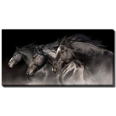 Art sur toile Black Stallions
