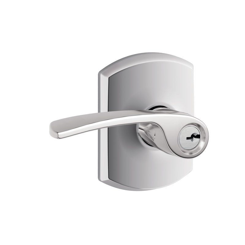 Merano Lever with Greenwich Trim Keyed Entry Lock, Bright Chrome, Yes, Keyed Alike