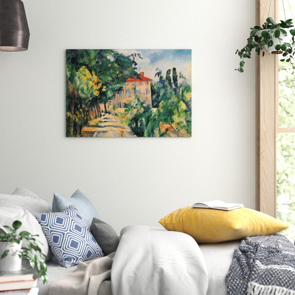 'House with Red Roof' by Paul Cézanne Painting Print on Canvas