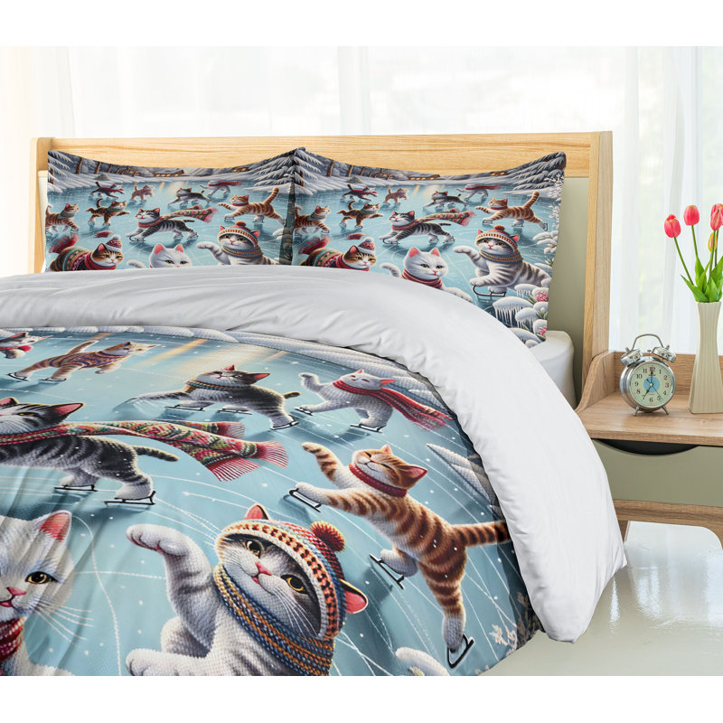 Cat Duvet Cover, Queen Duvet Cover + 2 Standard Shams