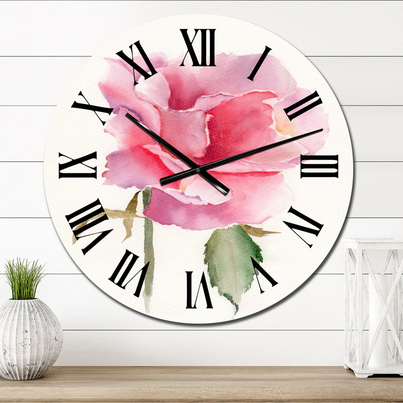 Horloge murale traditionnelle rose vif, Petit