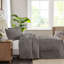 Ensemble de couvre-lit 3 pièces gris foncé très grand - plié en coin plissé, rembourrage 100%, microfibre, literie de chambre à coucher intrigante, luxe doux-120469626-120469629
