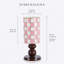 Vase à carreaux avec base en bois, centre de table en herbe de la pampa noire et blanche, vase à carreaux pour table à manger ou table de cuisine, décor minimaliste, (rose)-1805337589
