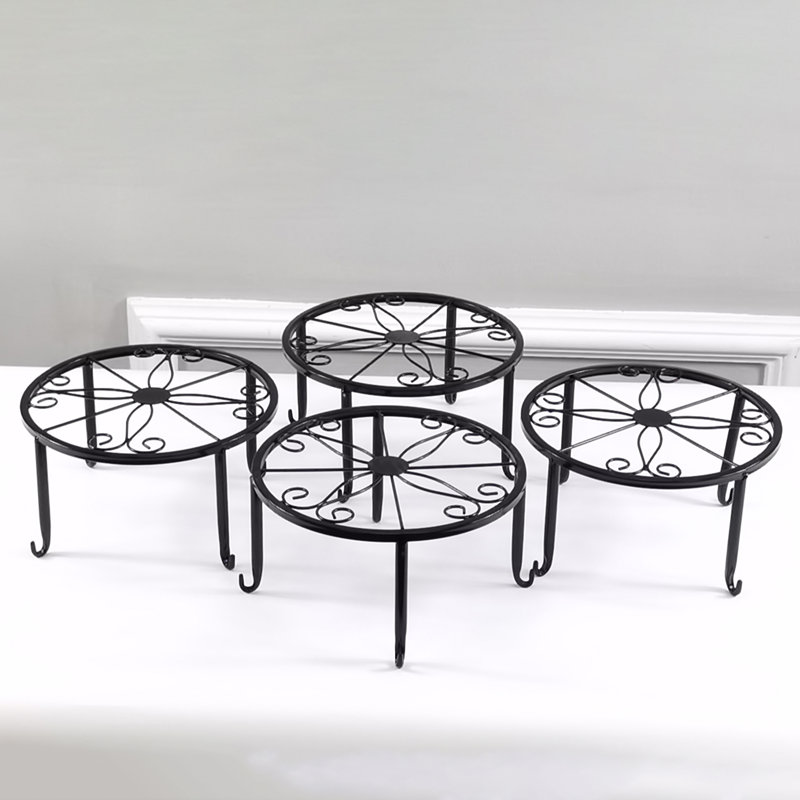 9 po x 9 po x 5 po Support à plante en métal pour l'intérieur et l'extérieur