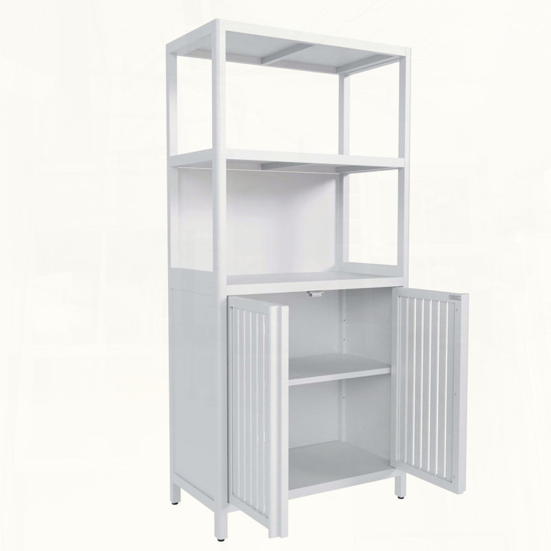Armoire de rangement en bambou blanc