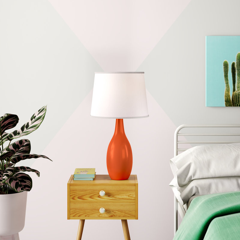 Abdiasis Ceramic Table Lamp, Orange