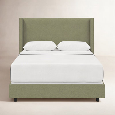 Hanson Upholstered Wingback Bed