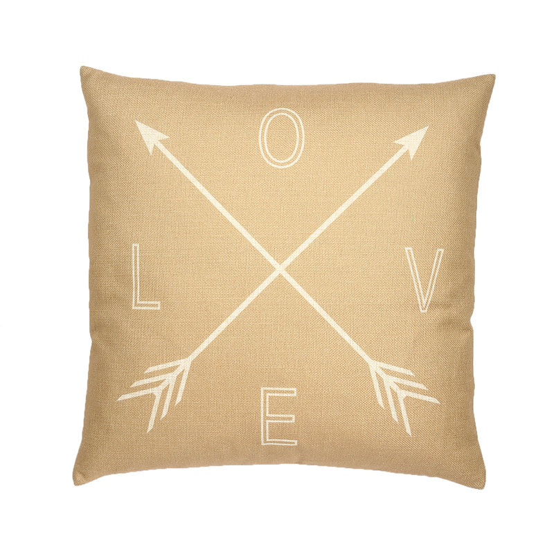 Housse et insert de coussin carré Love, Polyester/ Bourre en polyester, Bleu