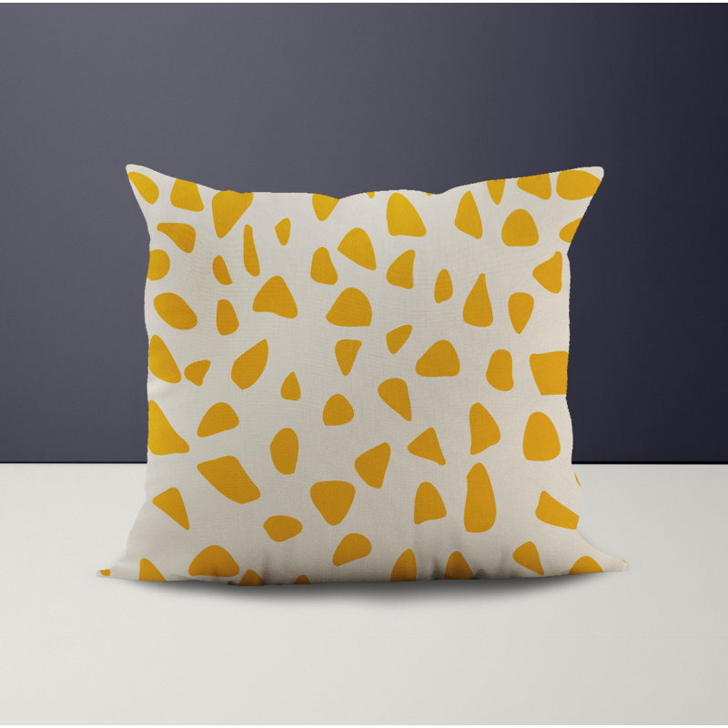 Jeté carré en polyester intérieur / extérieur, L 19 po x H 19 po, Jaune