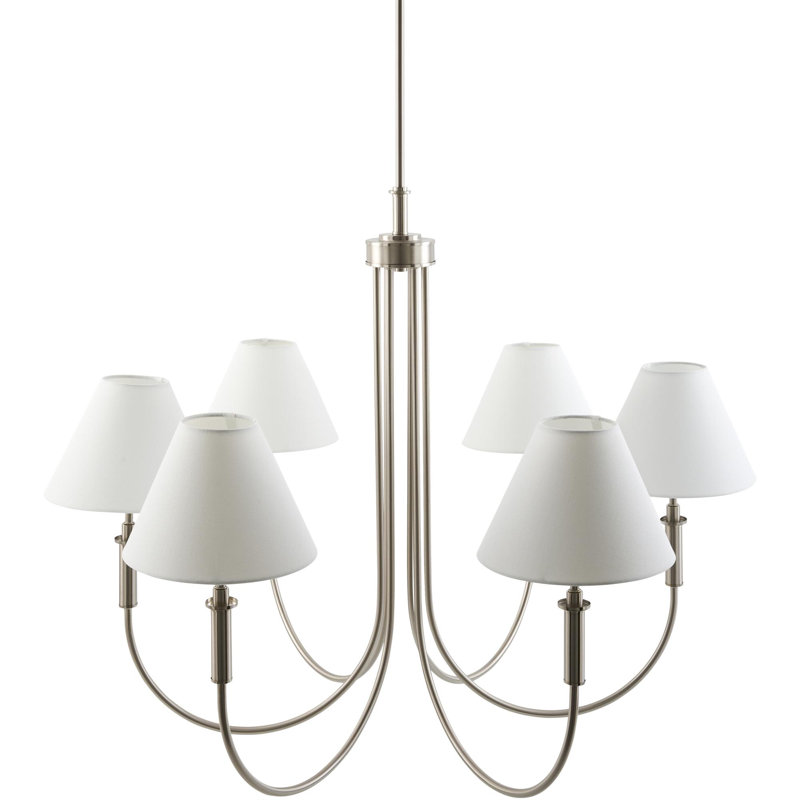 Celeste Iron 6-Light Chandelier, Silver