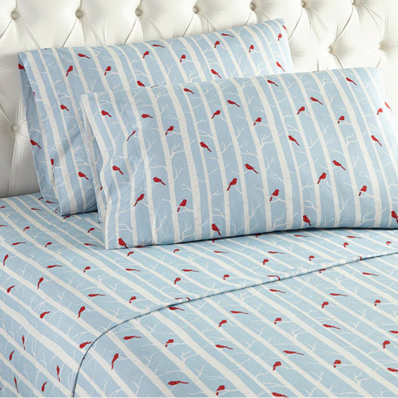Ensemble de draps Micro Flannel®, Ensemble de draps pour très grand lit avec 2 taie, Bleu Cardinals