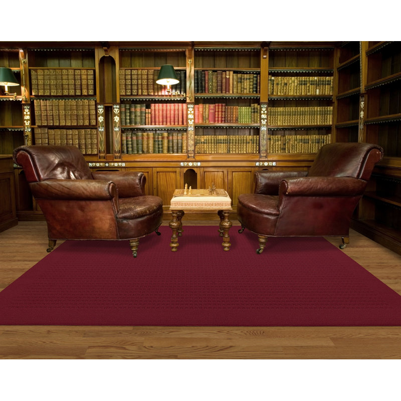Tapis rouge carré touffeté Herald, Rectangle 5 pi x 7 pi