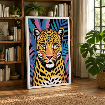 Bold Leopard Pop Art - Wrapped Canvas
