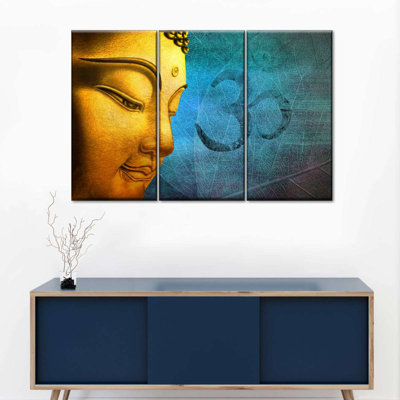 " Om Noble Buddha Multi Piece Canvas Print " 3 - Pieces