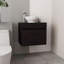 Meuble-lavabo vasque Manchester, deux tiroirs et tablette ouverte, noir-553817942