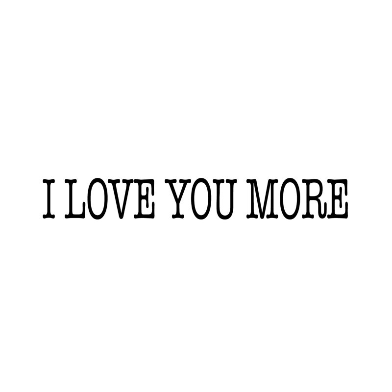 Décalcomanie murale "i love you more", Noir