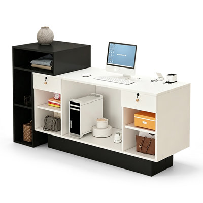 Contemporary Rectangular Manufactured Wood Reception Desk