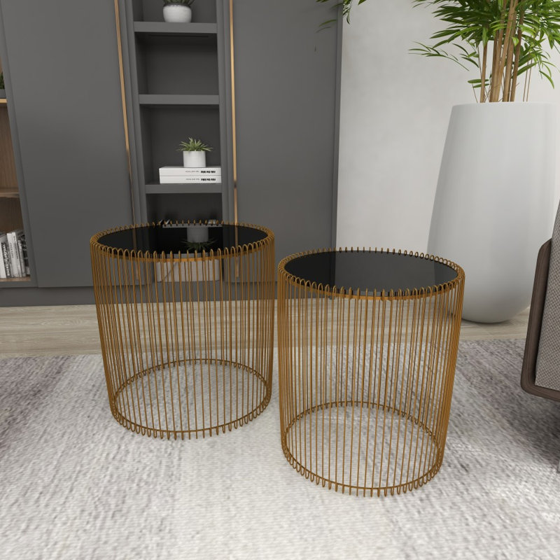 Kirtin Metal/Glass End Table