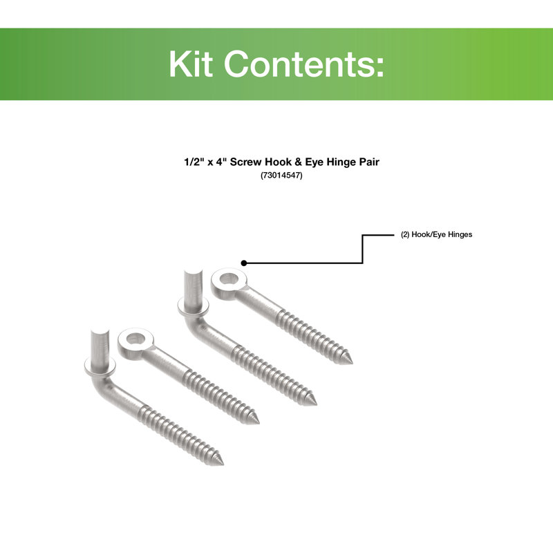Galvanized Steel Screw Hook and Eye Hinge for Wood Gates