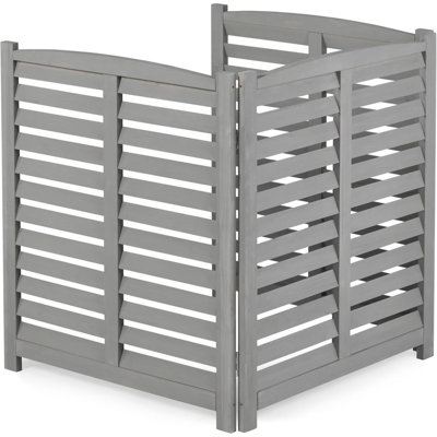 3-Panel Outdoor Air Conditioner Fence 3-Section Outdoor Wooden Screen, Outside Wood Privacy Fence, 32" W X 38" H by Arlmont & Co.