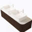 Meuble-lavabo mural avec lavabo, avec armoire de rangement, tiroirs et lavabos en céramique pour une utilisation pratique dans la salle de bain.-404558353-404558358