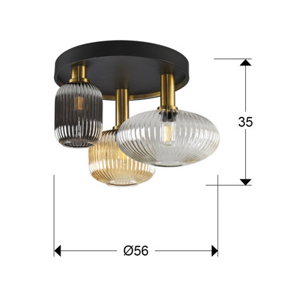Alonza Glass Semi Flush Mount
