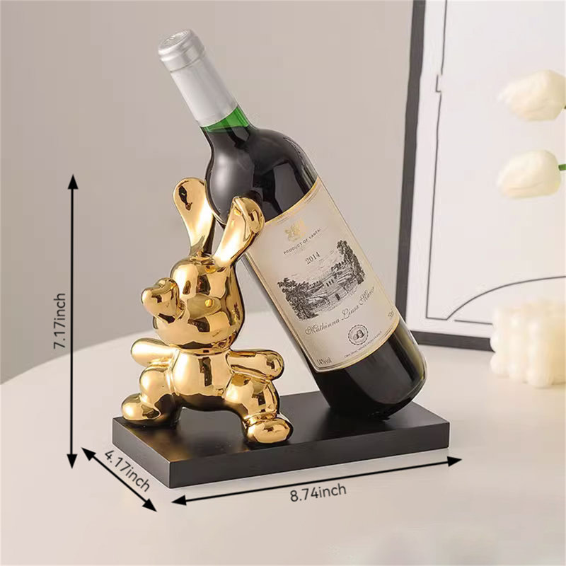 Baani Tabletop Wine Bottle Rack, Gold