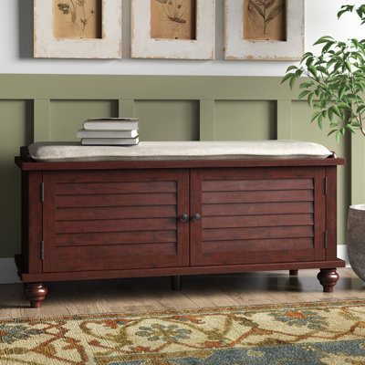 Lechner Velvet Upholstered Bench with Cabinet