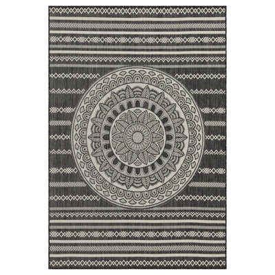 Sunshine GC_HAR2017 Anthracite 5 Ft. 3 In. X 7 Ft. 3 In. Indoor/Outdoor Area Rug