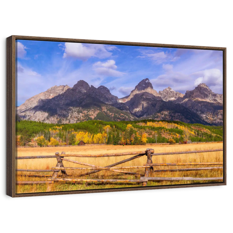 Grand Teton Scenery, 13" X 9", Floating Frame Walnut