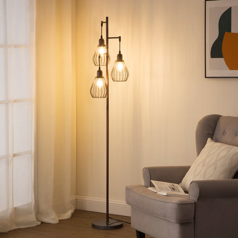 Majewski 65.5" Tree Floor Lamp, Brown