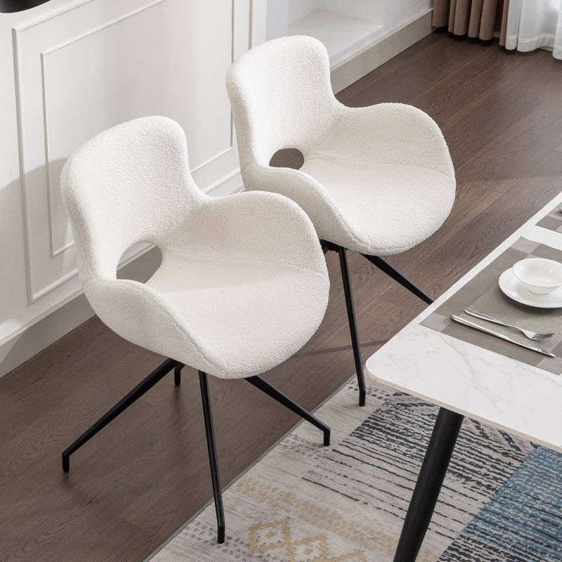 Julianno 19" H Modern Swivel Dining Chairs, Beige