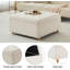 Table basse avec repose-pieds Sherpa avec plateau relevable et repose-pieds capitonné en tissu Sherpa