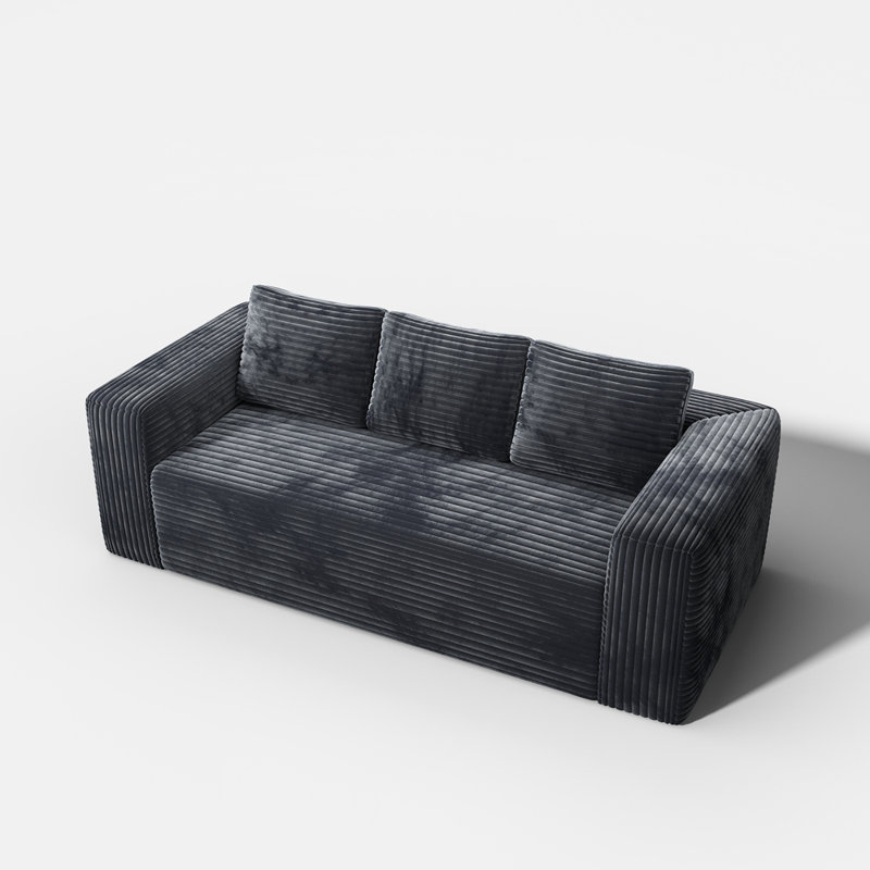 Canapé-lit Cloud dans une boîte, canapé 3 places sans os, canapé en velours côtelé à assise profonde confortable, comprimé, sans assemblage, mousse à mémoire de forme, petits lits modernes pour petits espaces, appartement